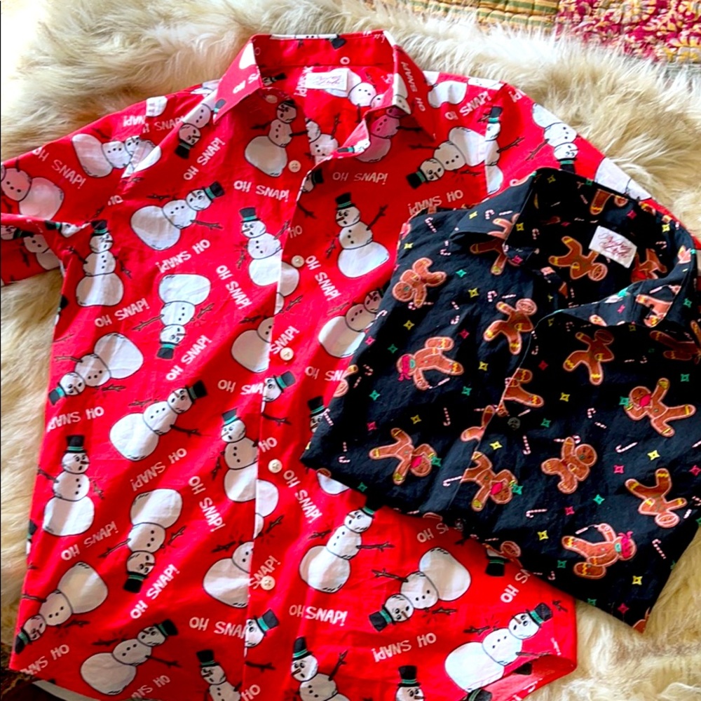 Christmas Button Down Boys Sz 14-16L